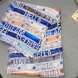 NWOT, hope, fearless, dream, pink, blue, lightweight, fringe, boutique, scarf